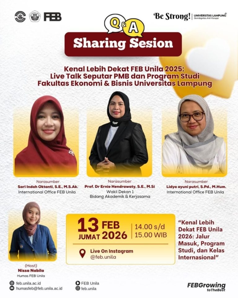 Sering Sesion : Live Talk Seputar Jalur Masuk, Program Studi dan Kelas International FEB Unila