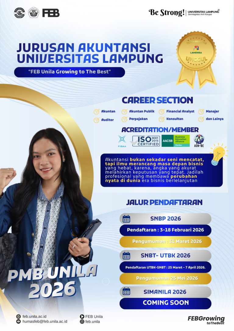 Info Penerimaan Mahasiswa Baru Jurusan Akuntansi FEB Unila Tahun 2026